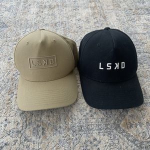 LSKD 2 Hats Structure SnapBack Cap Hat Black White The OG And Tan Blind Cap